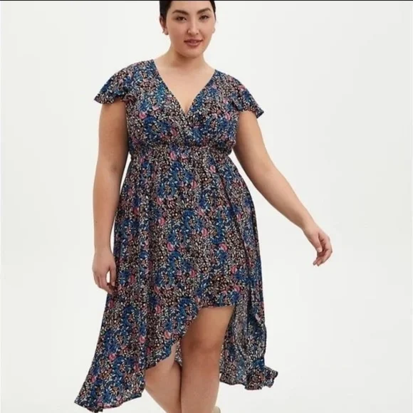 NWT Torrid  Sixe 2X [18-20] Floral midi walk through Romper Dress - Picture 4 of 6